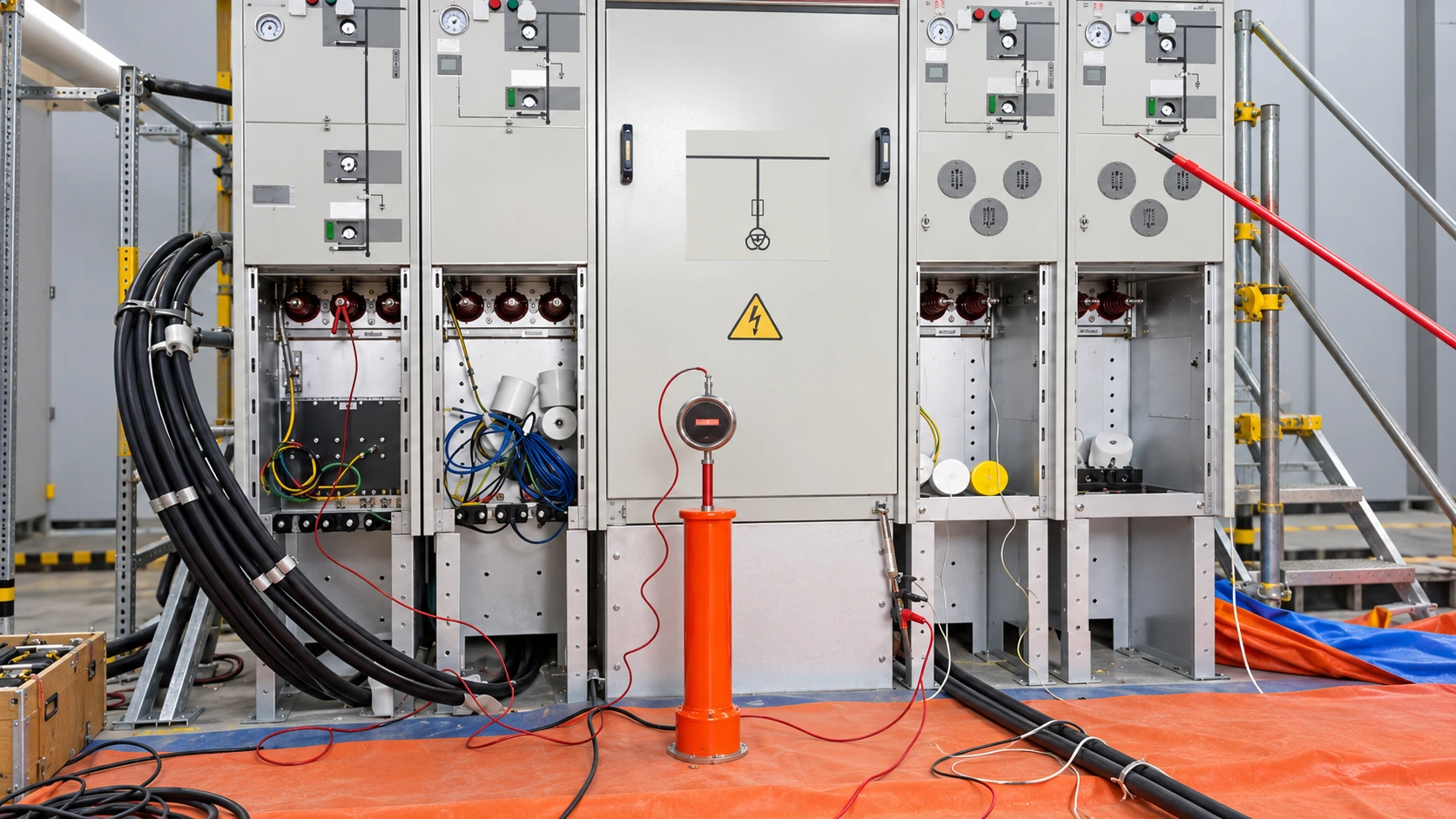 Illustrative recreation of rail infrastructure electrical switchgear